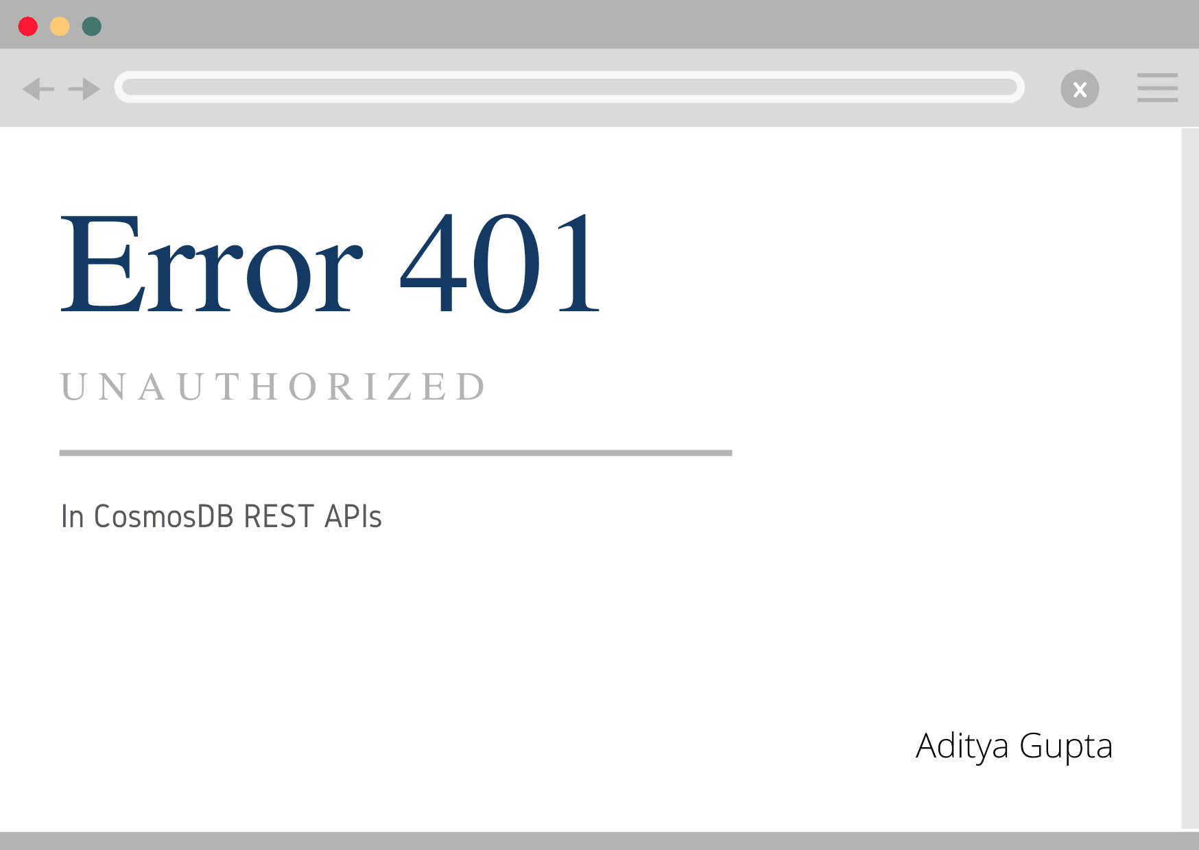 401 Unauthorized error when using CosmosDB REST APIs